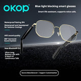 KP-Y103 Best-Selling Bluetooth Smart Audio Glasses Air Conduction Blue Light Blocking Voice Calls Touch Control Stereo Surround Sound In Stock