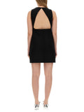 Versace Women Wool Blend Straight Mini Dress With Cut-Out
