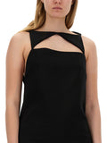 Versace Women Wool Blend Straight Mini Dress With Cut-Out