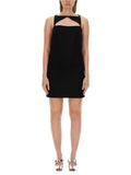 Versace Women Wool Blend Straight Mini Dress With Cut-Out