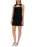 Versace Women Wool Blend Straight Mini Dress With Cut-Out