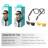 KP-Y102 Smart Glasses Day Night Use Air Conduction Waterproof Sweatproof 3-in-1 Functionality Voice Assistant Touch Control In Stock