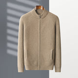 Men's Half Turtleneck Zipper Cardigan Thickened Jacket Casual