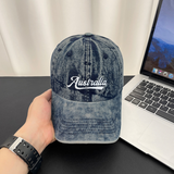 Monochromatic Individuality Frayed Letter Embroidery Washed-out Vintage Trend Fashion Holey Brim Baseball Cap Street Travel