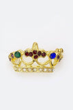 Crystal Crown Brooch
