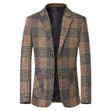 Mid-age Mens Suit Dad-style Casual Single-breasted Blazer