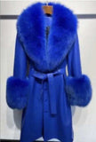 Slim-fit Leather Sheepskin Fox Fur Coat