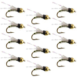 Beadhead Olive 3 Dollar Dip Serendipity Nymph - 1 Dozen Flies Size 18