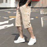 New Summer Thin American-Style Minimalist Casual Mens Cropped Trousers