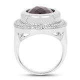 7.90 Carat Genuine Smoky Quartz .925 Sterling Silver Ring