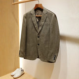 Plus-size Mens Linen Slim-fit Suit Set