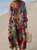 Long Sleeve Shirt Dress Women's Casual Floral