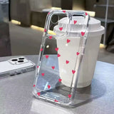 Colored Heart-shaped Hole Transparent Space Phone Case