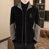 Mens Stand-Neck Jacket With Fleece Lining And Thickened Outerwear