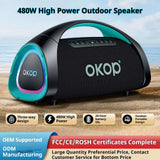 KP-8013 Best-Selling Portable Bluetooth Speaker With Handle Heavy Bass Subwoofer RGB Ambient Lighting 500W High Power And Outdoor Karaoke Capability In Stock