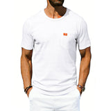 Men's Loose-fit Retro Simple Casual Crew-neck Short-sleeve T-shirt