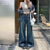 Womens Dark Blue Straight-leg Jeans
