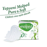 Molped Pure & Soft Organic Cotton Pads: Hypoallergenic, Chlorine & Paraben Free Sanitary Napkins for Sensitive Skin - 7 Count