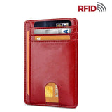 Leather Slim Wallet Credit Card Holder RFID Blocking Pocket ID Money USA