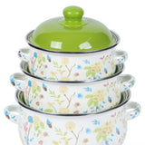 Double-handled Enameled Instant Noodle Bowl With Lid, Heat-resistant Oil Can