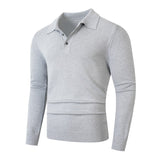 Fashionable Lapel-Neckline Buttoned Casual Pullover Base-Layer Knit Sweater
