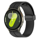 Folding Magnetic Black-clasp Silicone Watch Strap