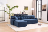 105'' Cloud Sectional Couch with L-Shape Chaise,Modern Modular Sofa with Deep Seat, Boneless Sofa for Living Room Bedroom,No Assembly Required,Blue.