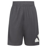 adidas Boys Elastic Waistband Essential Woven Sportswear Shorts Dark Grey