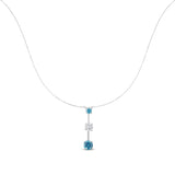 14K White Gold 1 1/2 cttw White and Treated Blue Diamond Pendant Necklace (H-I, I1-I2)