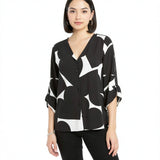 Alfani Womens Gathered Sleeve Hi-Low Blouse, Size Small