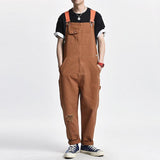 Retro Mens Distressed Denim Casual Suspender Overalls