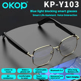 KP-Y103 Best-Selling Bluetooth Smart Audio Glasses Air Conduction Blue Light Blocking Voice Calls Touch Control Stereo Surround Sound In Stock