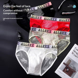 Color-Block Vibrant-Alphabet Mens Ultra-Thin Underwear