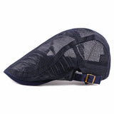 Men's And Women's Identical Single-color Mesh Lightweight And Breathable Adjustable Fashionable Retro Style Forward Hat, Suitable For Daily Commuting, Versatile And Versatile Beret.