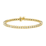 .925 Sterling Silver 1.0 Cttw Miracle-Set Diamond Round Faceted Bezel Tennis Bracelet (I-J Color, I3 Clarity) - 7"