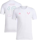 adidas Kids Lionel Messi X Miami Collection Tees Celebrate Messis Arrival to Miami. Bienvenido a Miami Messi (as1 Alpha s Regular #10 Miami - White)