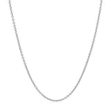 14k White Gold Round Cable Link Chain 1.3mm