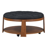Modern Large Round Ottoman and Coffee Table 2-Tier