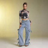 Mid-rise Versatile Womens Jeans In Light Blue
