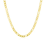 3.1mm 14k Yellow Gold Solid Figaro Chain