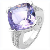 10.30 Carat Genuine Amethyst .925 Sterling Silver Ring