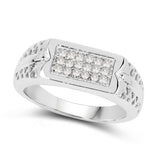 0.27 Carat Genuine White Diamond .925 Sterling Silver Ring