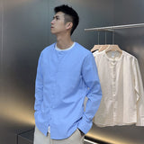 Chinese-style Vintage Mandarin-collar Linen Shirt