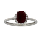 1.38ct Ruby Diamond Ring 14KT White Gold