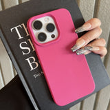 Lychee-pattern Matte Phone Case Solid Color