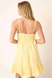 Mittoshop Ruched Detail Spaghetti Tie Mini Dress