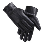 Fleece-lined Thickened Cold-resistant Windproof Sheepskin Mittens For Cycling