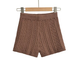 Versatile Solid-Color Tight Knitted Shorts