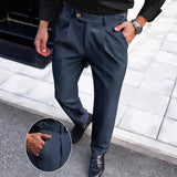 Mens American-style Straight-leg Business-casual Trousers