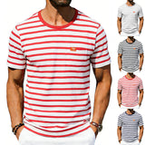 Men's Loose-fit Retro Simple Casual Crew-neck Short-sleeve T-shirt
